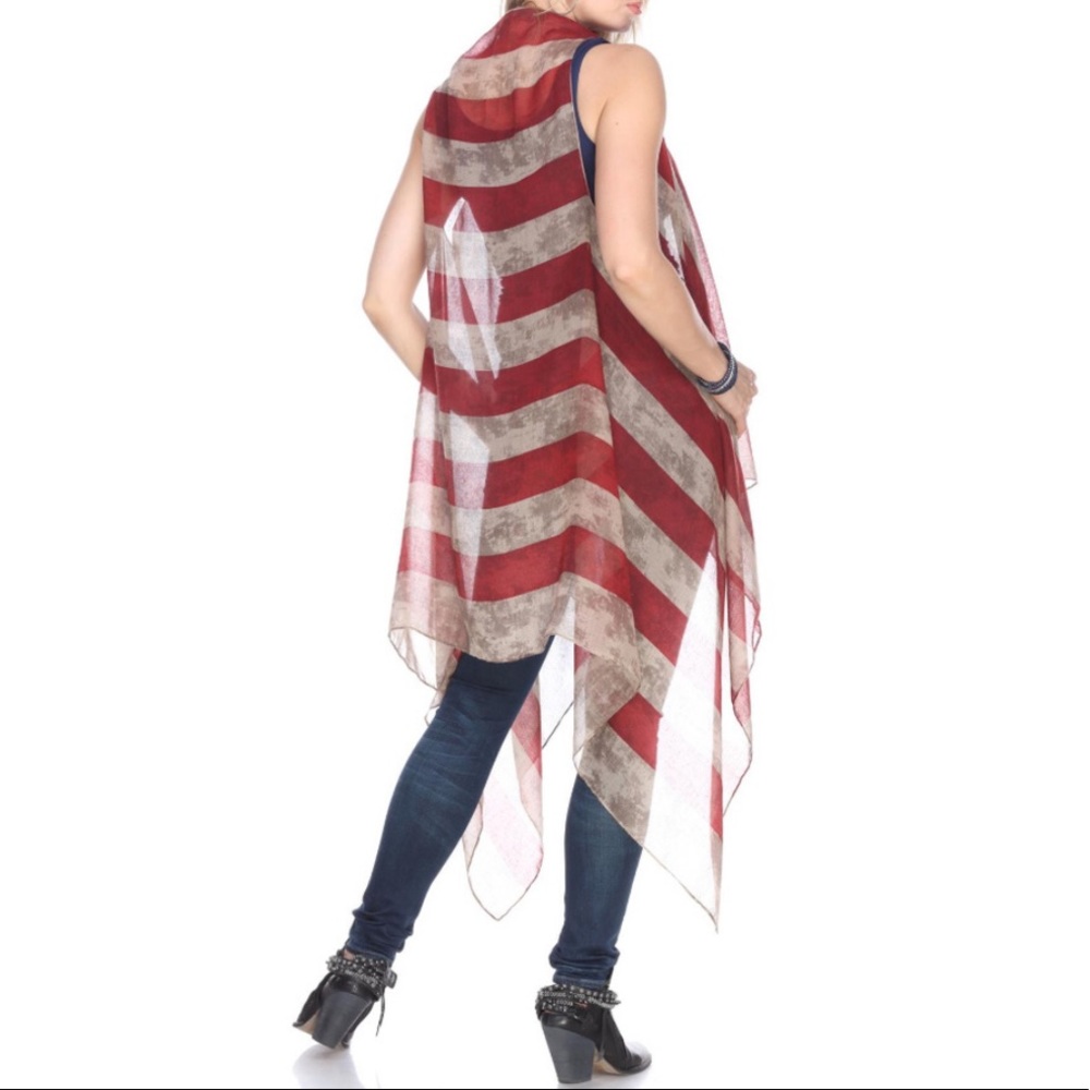 🆕 Stars and Stripes Sheer Vest - Picture 4 of 4